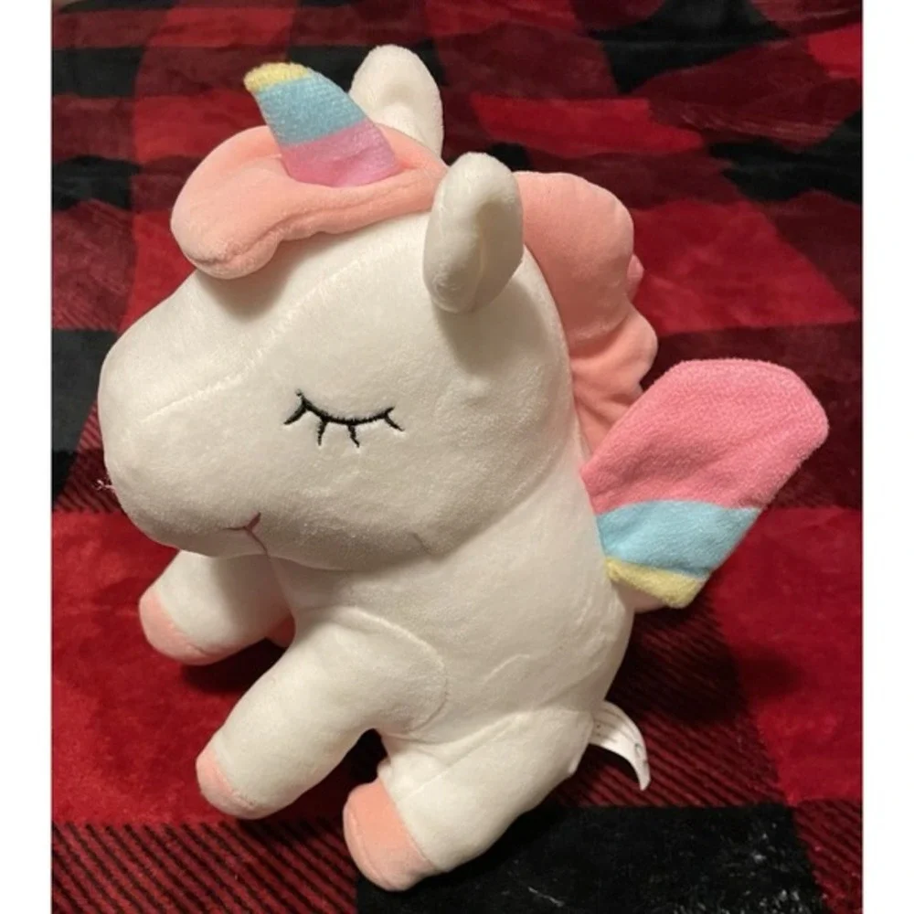 White Pink Unicorn Plush‎ Stuffed Animal With Color Changing Lights